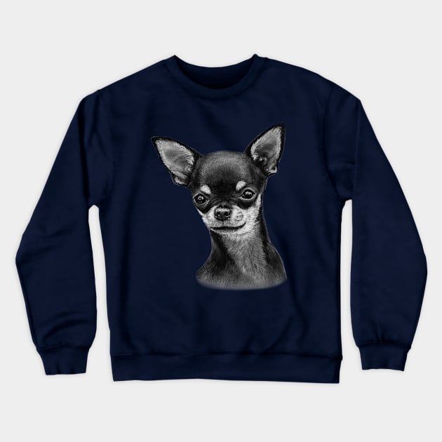 Cute Chihuahua Crewneck Sweatshirt by animalpaintings